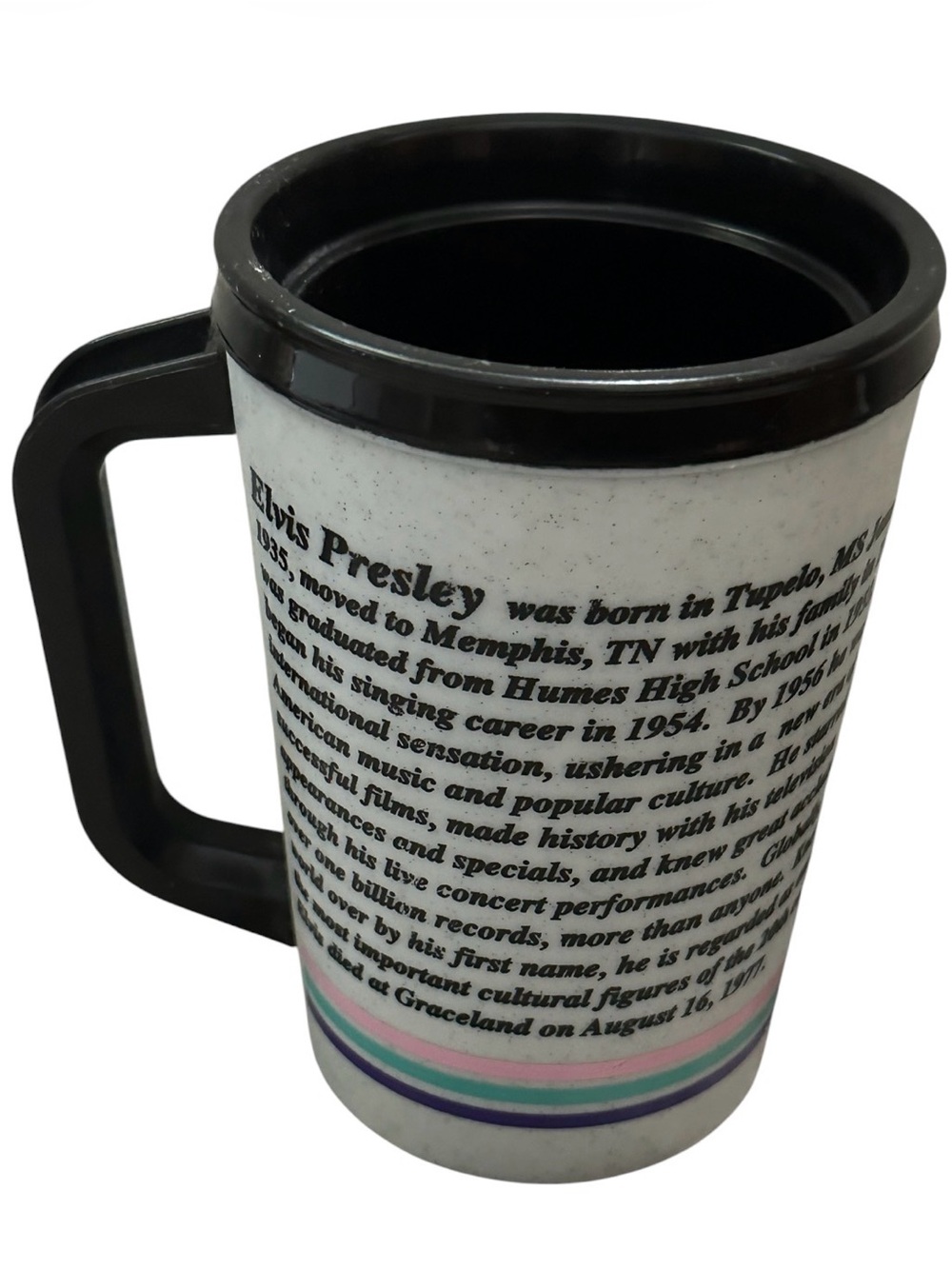 Elvis Presley vintage White Travel plastic Mug with Black Handle - Picture 4 of 5